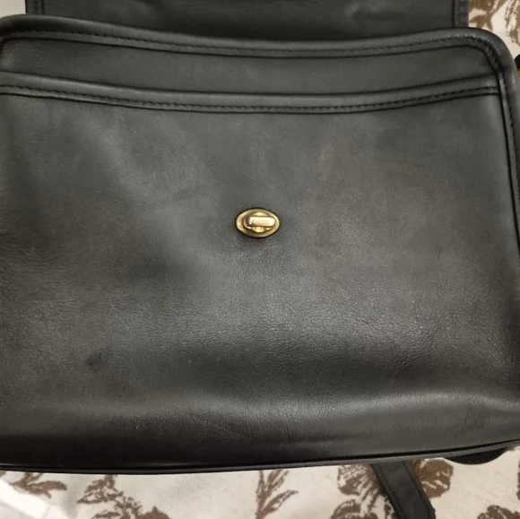 Vintage COACH Court Bag Old Coach Hand Bag Shoulder Bag Black Leather - Picture 12 of 17